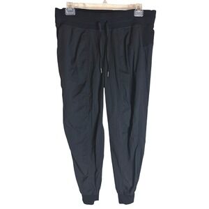 Lululemon Beyond the Studio Jogger Black Pinstripe High Rise Pants Size 14